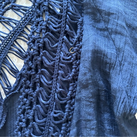 EKOUAER Womens Navy Blue Swim Cover Up Tunic Dress Beach Pool Crochet Size M - Picture 7 of 12